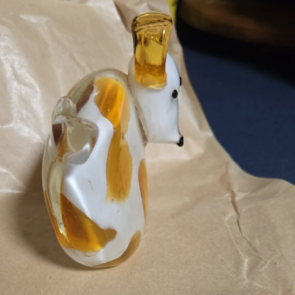 Glass Dog Figurine with Orange Accents - Picture 3 of 4